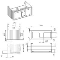 Товар: Тумба под раковину La Fenice Cubo 100 FNC-01-CUB-BG-100 подвесная Синяя матовая - фото 6 Тумба под раковину La Fenice Cubo 100 FNC-01-CUB-BG-100 подвесная Синяя матовая — фото 6, Мебель для ванной