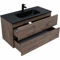 Тумба под раковину Aquanet Алвита New 100 334188 подвесная Дуб веллингтон табак — фото 5, Тумбы под раковину