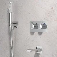 Душевая система Teska Teona T4100C с термостатом Хром — фото 2, Встраиваемые душевые комплекты