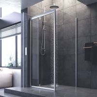 Душевой уголок AM.PM Gem 90х90 W90G-404-090MT профиль Серебро матовое стекло прозрачное — фото 3, Квадратные душевые уголки