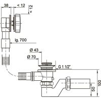 Слив-перелив Wirquin 30987154 полуавтомат Хром — фото 2, Сливы-переливы
