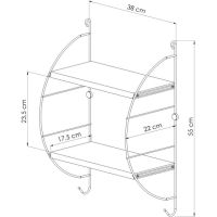 Полка Tekno-tel MG502 Черная матовая Светлое дерево — фото 4, Полки для ванной и душа