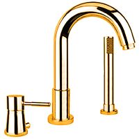 Смеситель на борт ванны Webert Rimini RI850701010 Золото — фото 1, Смесители на борт ванны