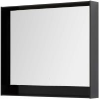Зеркало Aquanet Милан 100 306375 с подсветкой Черный глянец с сенсорным выключателем — фото 3, Зеркала в ванную комнату