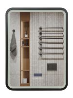 Товар: Зеркало Art&Max Genova AM-Gen-600-800-S-F-MFP с подсветкой с музыкальным блоком Черное - фото 4 Зеркало Art&Max Genova AM-Gen-600-800-S-F-MFP с подсветкой с музыкальным блоком Черное — фото 4, Мебель для ванной