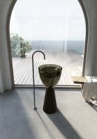 Раковина Abber Kristall 45 AT2703Black-Vesuvian Черная Оливковая — фото 1, Раковины напольные