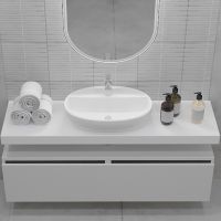 Товар: Столешница под раковину Boheme Armadi Art Flat 140 869-140 Белая - фото 2 Столешница под раковину Boheme Armadi Art Flat 140 869-140 Белая — фото 2, Раковины