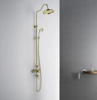 Душевая система Aquatek Классик AQ2563PG с термостатом Полированное золото — фото 3, Душевые стойки