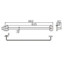 Полотенцедержатель CeramaLux Cube 12608 Хром — фото 2, Полотенцедержатели