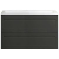 Тумба под раковину Art&Max AM-Platino-1000-2C-SO-GM подвесная Серый матовый — фото 1, Мебель для ванной