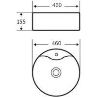 Раковина Esbano Beryl 46 ESRNBERYW Белая — фото 2, Раковины накладные