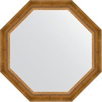 Зеркало Evoform Octagon 73х73 BY 3675 в багетной раме - Состаренная бронза с плетением 70 мм — фото 1, Мебель для ванной