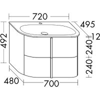 Тумба с раковиной Burgbad Lavo 2.0 70 SFZP072G0227F5048C0037*1 подвесная Белая глянцевая — фото 2, Мебель для ванной