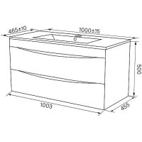 Тумба с раковиной Iddis Cloud 100 CLO10Y0i95K подвесная Белая матовая Дуб золотистый — фото 8, Тумбы с раковиной