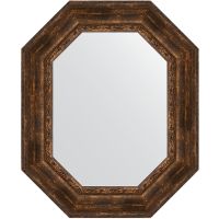 Зеркало Evoform Polygon 82х67 BY 7270 в багетной раме - Состаренное дерево с орнаментом 120 мм — фото 1, Мебель для ванной