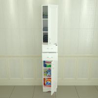 Шкаф пенал СанТа Верона 30 Белый — фото 2, Пеналы для ванной комнаты