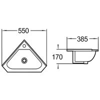 Раковина WeltWasser Aisbach 7012 GL-WT 55 10000008681 угловая Белая глянецевая — фото 3, Мини-раковины