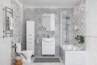 Зеркало со шкафом DIWO Дмитров 60 R СО-Дм04060-011П с подсветкой Белое — фото 3, Мебель для ванной