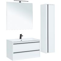 Товар: Тумба под раковину Aquanet Lino 90 253904 подвесная Белая матовая - фото 3 Тумба под раковину Aquanet Lino 90 253904 подвесная Белая матовая — фото 3, Мебель для ванной