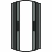 Душевой уголок Grossman Cosmo 90х90 301.K33.02.9090.21.10 профиль Черный матовый стекло тонированное — фото 10, Душевые уголки четверть круга