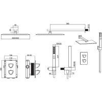 Душевая система Allen Brau Infinity 5.21016-00 с термостатом Хром — фото 4, Встраиваемые душевые комплекты