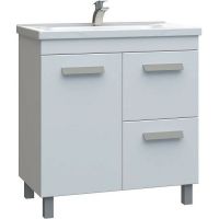 Тумба под раковину Vigo Nova 80 tn.NOV.MIR.80.1D.2Y Белая — фото 1, Тумбы под раковину