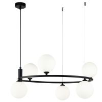 Подвесной светильник Maytoni Modern Ring MOD013PL-06B Белый Черный — фото 1, Подвесные светильники