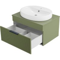 Тумба с раковиной Brevita Enfida 70 УТ000022704 подвесная Зеленая матовая — фото 4, Мебель для ванной