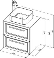 Тумба с раковиной STWORKI Эстерсунд 60 459718 подвесная Белая матовая Простоун беж — фото 7, Тумбы с раковиной