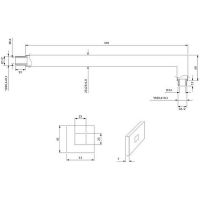 Кронштейн для верхнего душа Omnires RA12CR Хром — фото 2, Душевое оборудование. Душевая программа