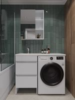 Тумба с раковиной Orange Sistema 110 L ST-110TUW+RAL Белая глянцевая — фото 4, Тумбы с раковиной