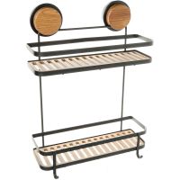 Полка корзина Fixsen Magic Wood FX-950B-2 Черная матовая Дерево — фото 1, Полки для ванной и душа