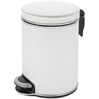 Ведро для мусора Geralis V-PWH-B Punto Белое, кант Хром, 5 л — фото 1, Мусорные ведра