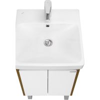 Товар: Тумба под раковину Aquaton Сканди Doors 45 1A278701SDZ90 Белый глянец Дуб рустикальный - фото 2 Тумба под раковину Aquaton Сканди Doors 45 1A278701SDZ90 Белый глянец Дуб рустикальный — фото 2, Мебель для ванной