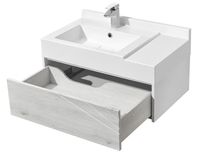 Тумба под раковину Aquaton Сакура 80 1A236401SKW80 подвесная Ольха наварра Белый глянец — фото 2, Тумбы под раковину