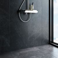 Душевой лоток AM.PM MasterFlow 50 W01SC-U11-050-04SB с решеткой Хром матовый / под плитку Tile — фото 17, Душевые лотки