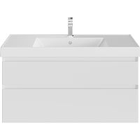 Тумба под раковину Kerama Marazzi Cubo 100 CUB.100.2\WHT.M подвесная Белая матовая — фото 1, Мебель для ванной