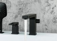 Смеситель на борт ванны Gappo G17-6 G1117-6 Черный матовый — фото 3, Смесители на борт ванны