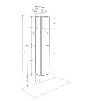 Шкаф пенал Aquaton Рене 31 1A222003NRC80 подвесной Белый Грецкий орех — фото 13, Пеналы для ванной комнаты