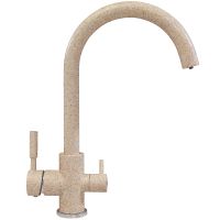 Смеситель для кухни Polygran Элара Дуо №302 627697 Песочный — фото 1, Смесители для кухни