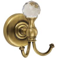 Двойной крючок Migliore Amerida 16563 Бронза с кристаллом Swarovski — фото 1, Крючки для полотенец