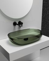 Товар: Раковина-чаша Abber Kristall 60 AT2805Vesuvian Оливковая - фото 3 Раковина-чаша Abber Kristall 60 AT2805Vesuvian Оливковая — фото 3, Раковины накладные