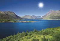 Фреска Ortograf Горы 4879 Фактура бархат FX Флизелин (4*2,7) Голубой/Зеленый, Горы/Пейзаж/Природа — фото 2, Фрески