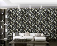 Обои Fipar Gold R 23601 Винил на флизелине (1,06*10,05) Серый/Золото/Черный, Мрамор — фото 4, Обои для стен