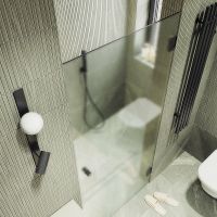 Душевая дверь Maybah Glass MGD-522-6 805x1950 на петлях Черный стекло сатиновое — фото 4, Душевые двери в нишу