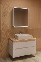 Зеркальный шкаф Silver Mirrors Фиджи Flip 70 LED-00002977 с подсветкой Белый с бесконтактным сенсором — фото 18, Зеркальные шкафы в ванную