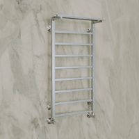 Водяной полотенцесушитель Terminus Контур П7 400х800 4670078529701 с полкой Хром, нижнее подключение, G 1/2" ВР, с угловым соединением — фото 3, Водяные полотенцесушители