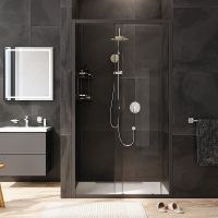 Товар: Душевая дверь AM.PM Gem Solo 110 W90G-110-1-195BT профиль Черный матовый стекло прозрачное - фото 1 Душевая дверь AM.PM Gem Solo 110 W90G-110-1-195BT профиль Черный матовый стекло прозрачное — фото 1, Раздвижные душевые двери