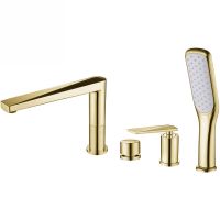 Смеситель на борт ванны Boheme Venturo 380 Золото — фото 1, Смесители