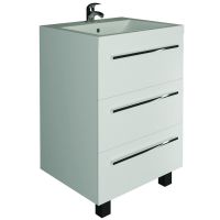 Товар: Тумба под раковину 1MarKa Соната 58Н 3 ящика Белая глянцевая - фото 2 Тумба под раковину 1MarKa Соната 58Н 3 ящика Белая глянцевая — фото 2, Тумбы под раковину